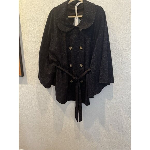 NWT Melissa McCarthy Seven 7 womens 3X Reversible cape navy blue & gold bronze - Picture 4 of 7